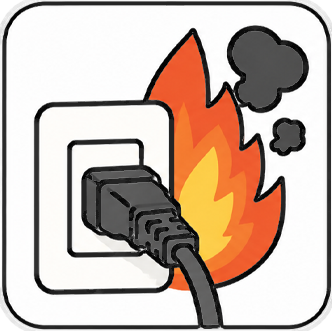 コンセントからの火災事故のイラスト